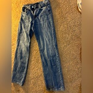 Classic Blue high waisted wide leg Denim Jeans